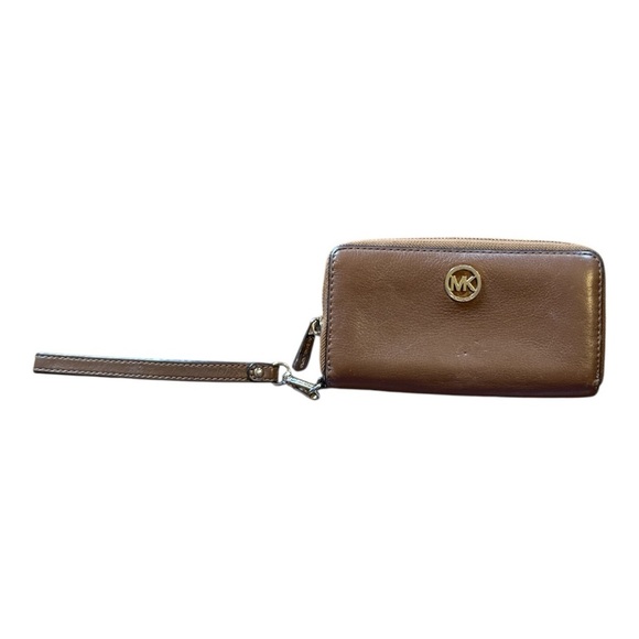 MICHAEL KORS Brown Wristlet Wallet - Picture 1 of 4